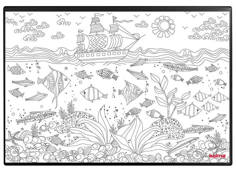 Kolma Schreibunterlage – Aquarium – 500 × 340 mm – Kunststoff, rutschfest