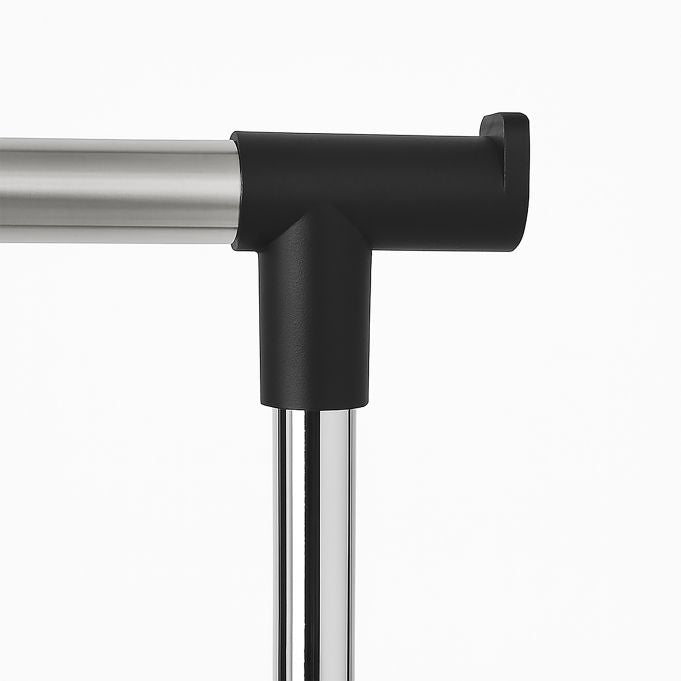 Relaxdays Garderobenständer (mit Rollen) – Metall – Schwarz/Silber – 1'580 mm