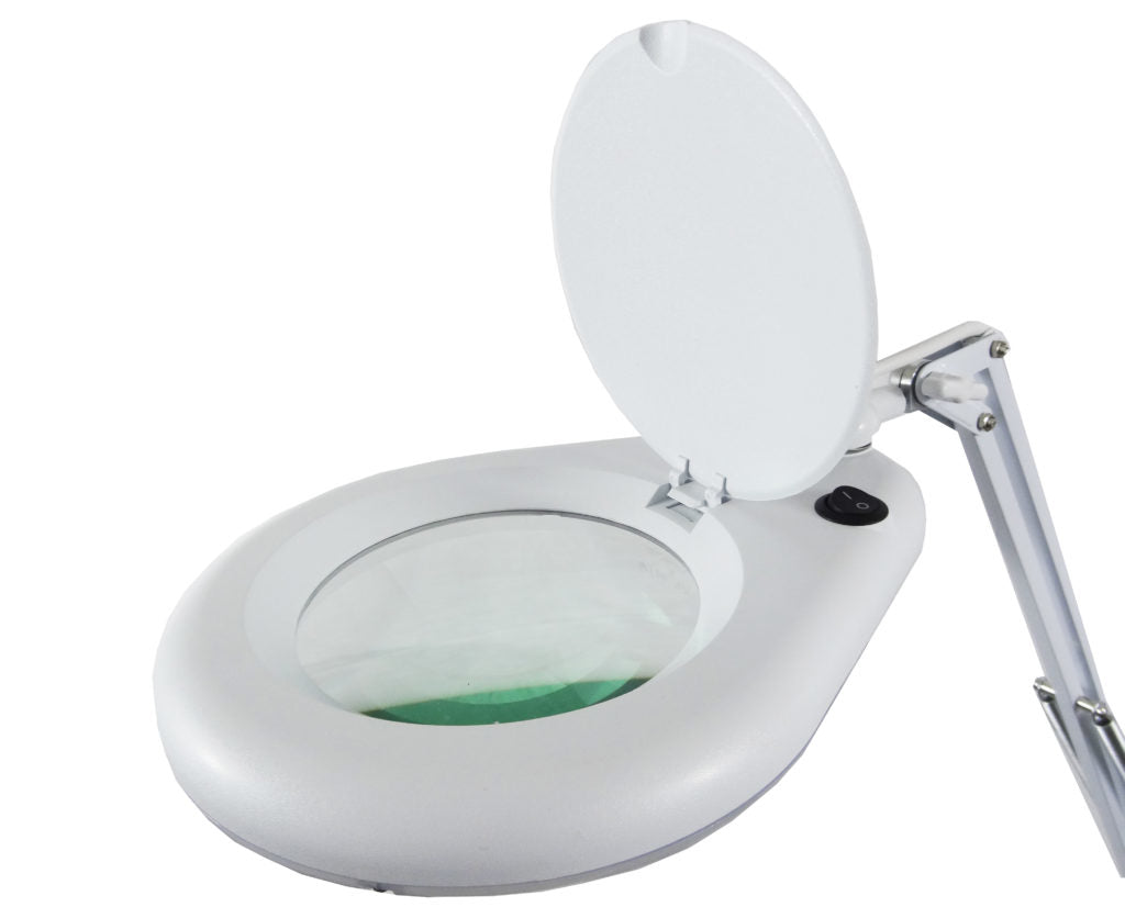 Unilux Lupenleuchte LED ZOOM – mit Tischklemme – 6100 K – 944 lm 7,7 W – weiss