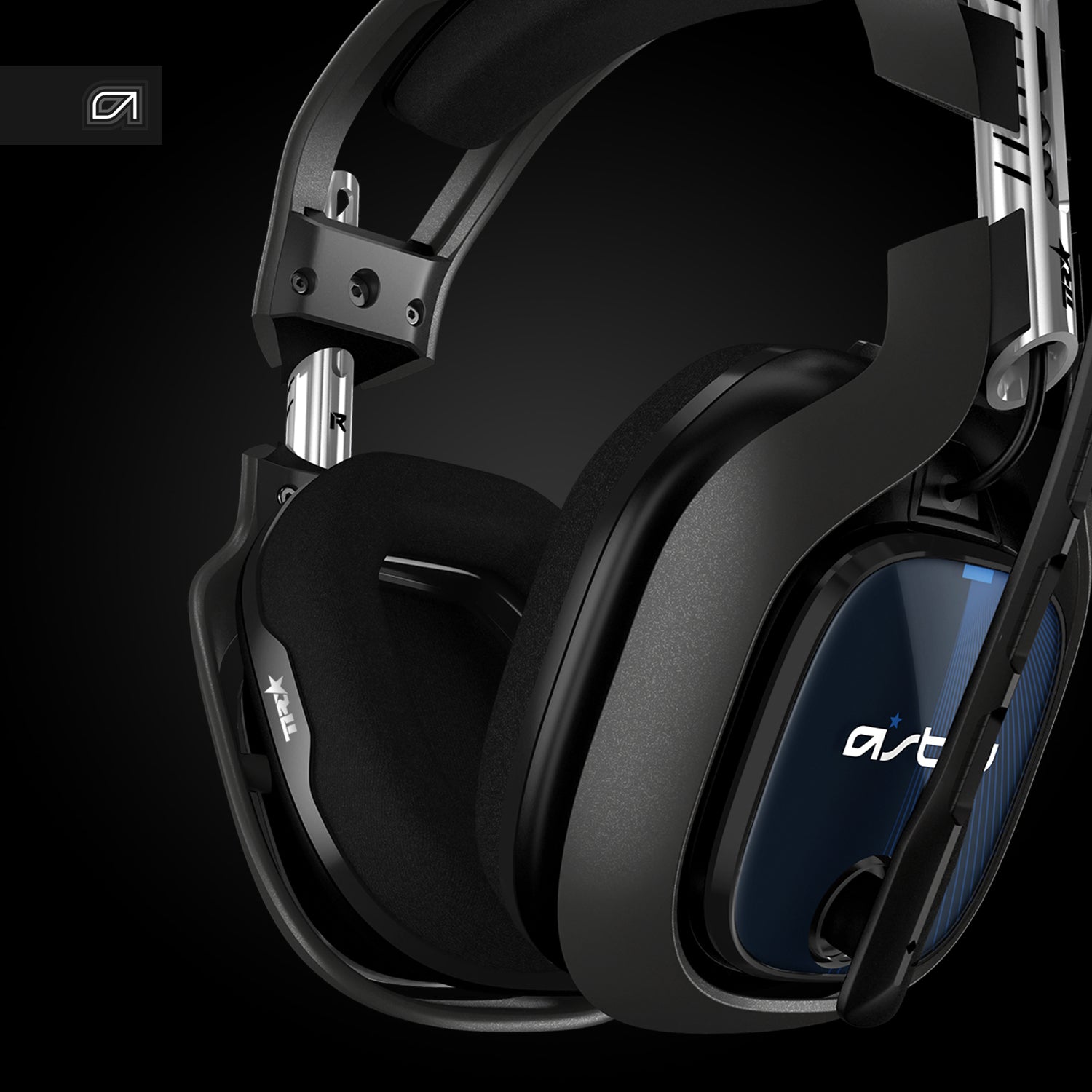 ASTRO Gaming A40 TR Gaming-Headset – Over-Ear, Stereo, Kabelgebunden, 3,5 mm Klinke, Schwarz/Blau/Silber