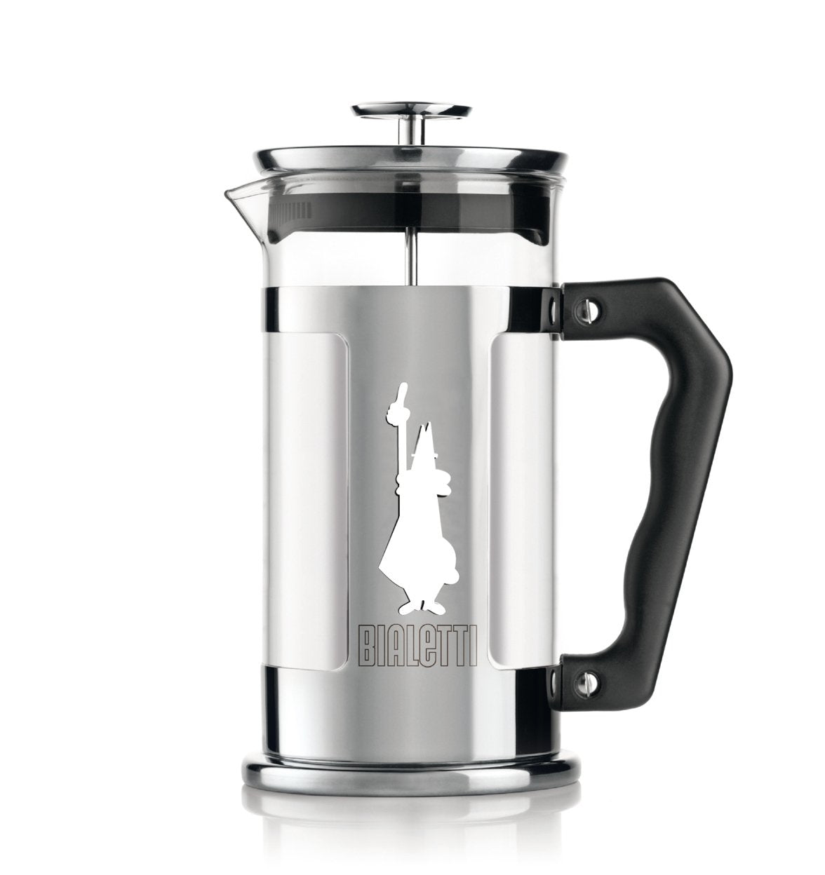 Bialetti Preziosa French Press / Kaffeebereiter – 1 l, 8 Tassen, Borosilikatglas/Edelstahl, 17,2 × 22 × 17,2 cm