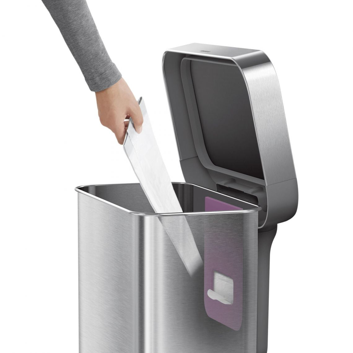 Simplehuman – Abfallcontainer – 45 l – Edelstahl – B × H × T 405 × 655 × 338 mm