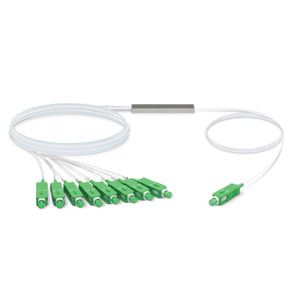 Ubiquiti UFiber Splitter 1:8 – LWL-Splitter – 1× SC (m) zu 8× SC (m) APC, 4,06 m, Weiss