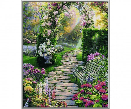 Schipper Mein schöner Garten – Malen-nach-Zahlen-Set – Blumen/Gärten – 40 × 50 cm – ab 8 Jahren