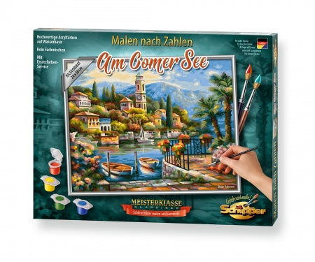 Schipper Malen-nach-Zahlen-Set – Am Comer See – 24 × 30 cm – ab 8 Jahren