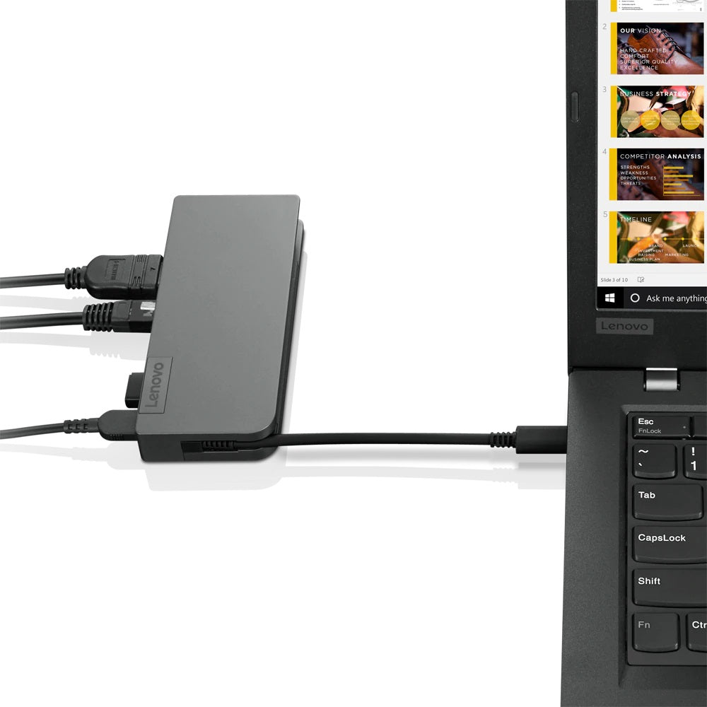 Lenovo 4X90S92381 Multiport-Adapter – USB-C, 1× HDMI, 1× VGA, 2× USB-A, GbE
