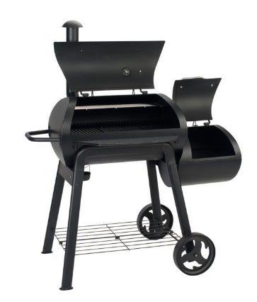 LANDMANN Holzkohlegrill Vinson 11422 – Kochfläche 70,5 × 39,5 cm, Gusseisenrost, Wagen – schwarz
