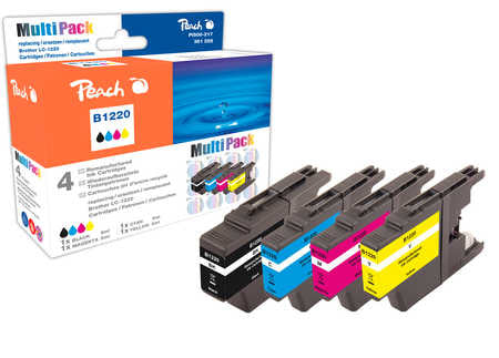 Peach LC-1220 Tintenpatronen-Multipack, Schwarz/Cyan/Magenta/Gelb (Kompatibel)