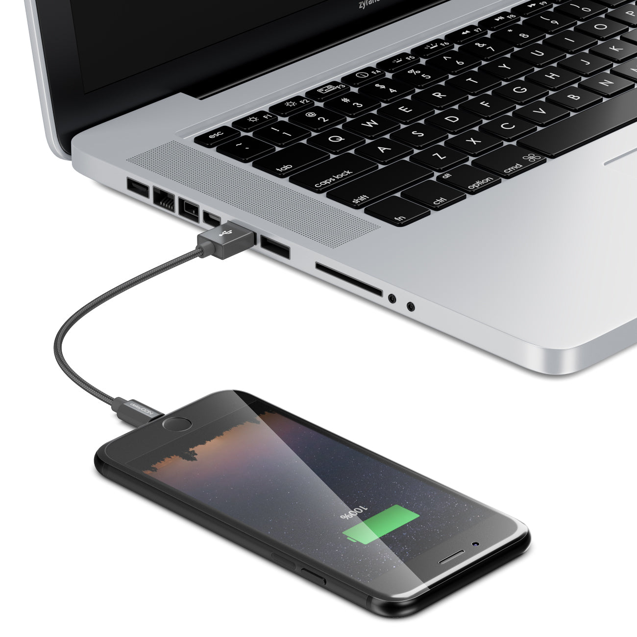 DeleyCON Daten- & Ladekabel – USB-A auf Lightning 0,5 m, MFi zertifiziert, geflochten – für iPhone/iPad