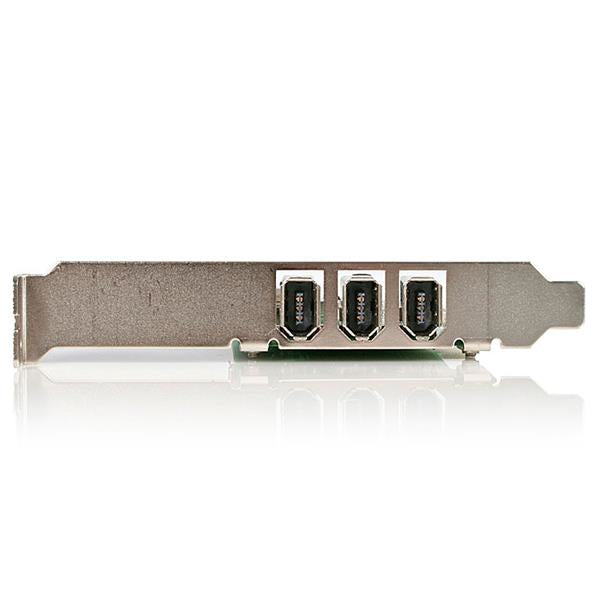 StarTech.com PCI FireWire Karte – 4-Port (3× extern, 1× intern), PCI, IEEE 1394a, 0,4 Gbit/s – Grün/Metallisch
