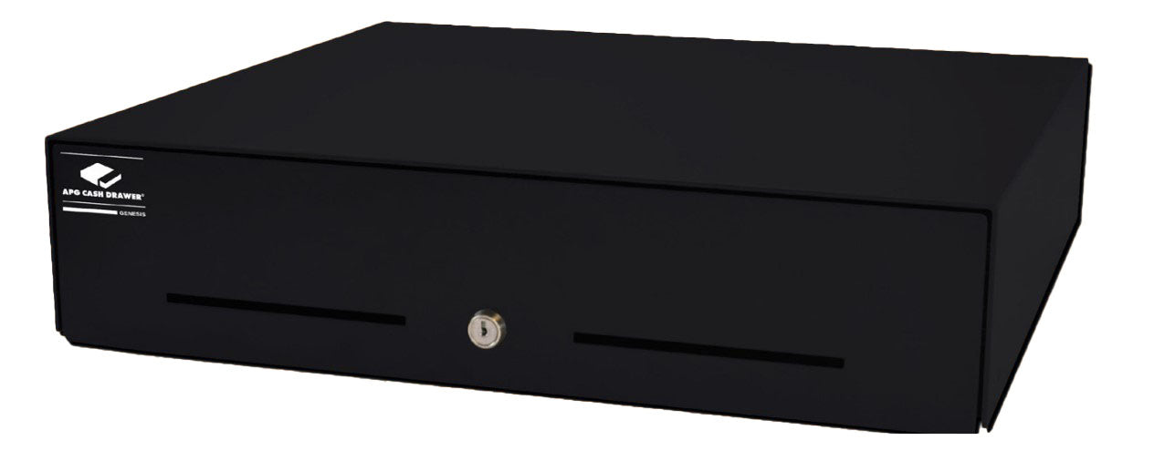 apg Solutions EB237A-BL4541 – Kassenschublade, 5 Scheine/8 Münzen, RJ-11, 446 × 410 × 107 mm, Schwarz