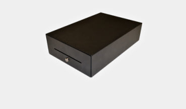 apg Solutions Nano Slide-Out Drawer – Kassenschublade, 6 Scheine/8 Münzen, RJ‑11, 275 × 370 × 120 mm, Schwarz