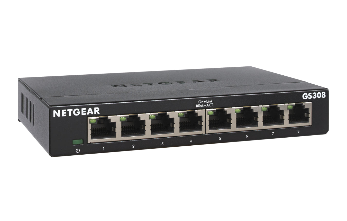 NETGEAR GS308 – Unmanaged L2 Switch – 8× 1G, Desktop