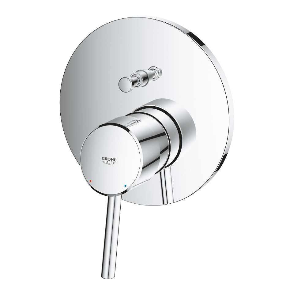 GROHE Badebatterie Concetto – Einhebelmischer, Messing, Wandmontiert, Chrom