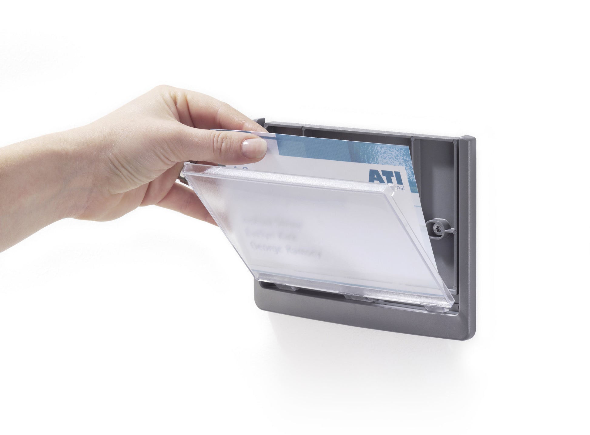 Durable Schilderhalter – für A5 – Querformat – Graphit – Kunststoff – 1 Stk.