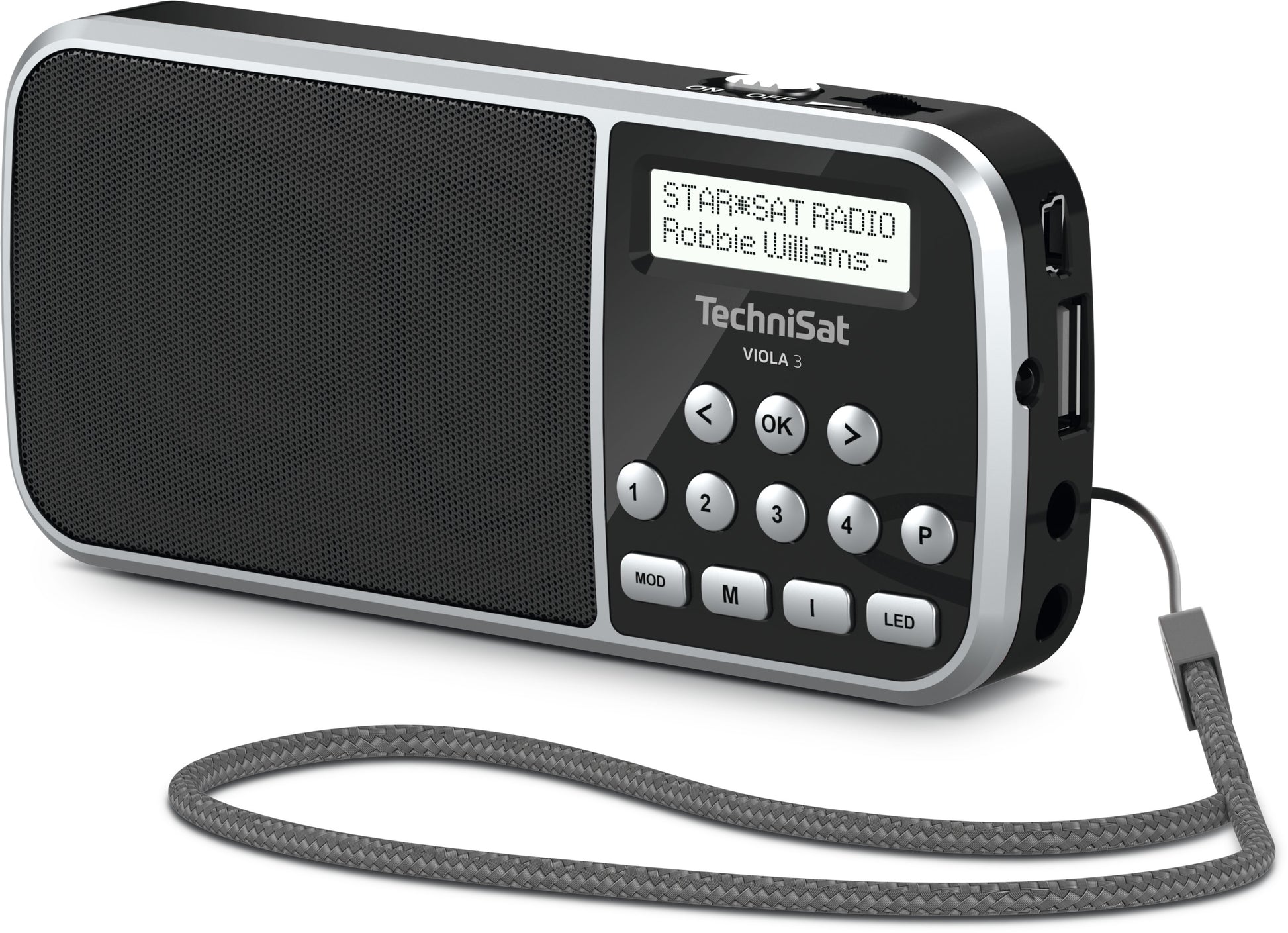 TechniSat Viola 3 – Tragbares DAB+ Radio, UKW, 10 h Akku – Schwarz