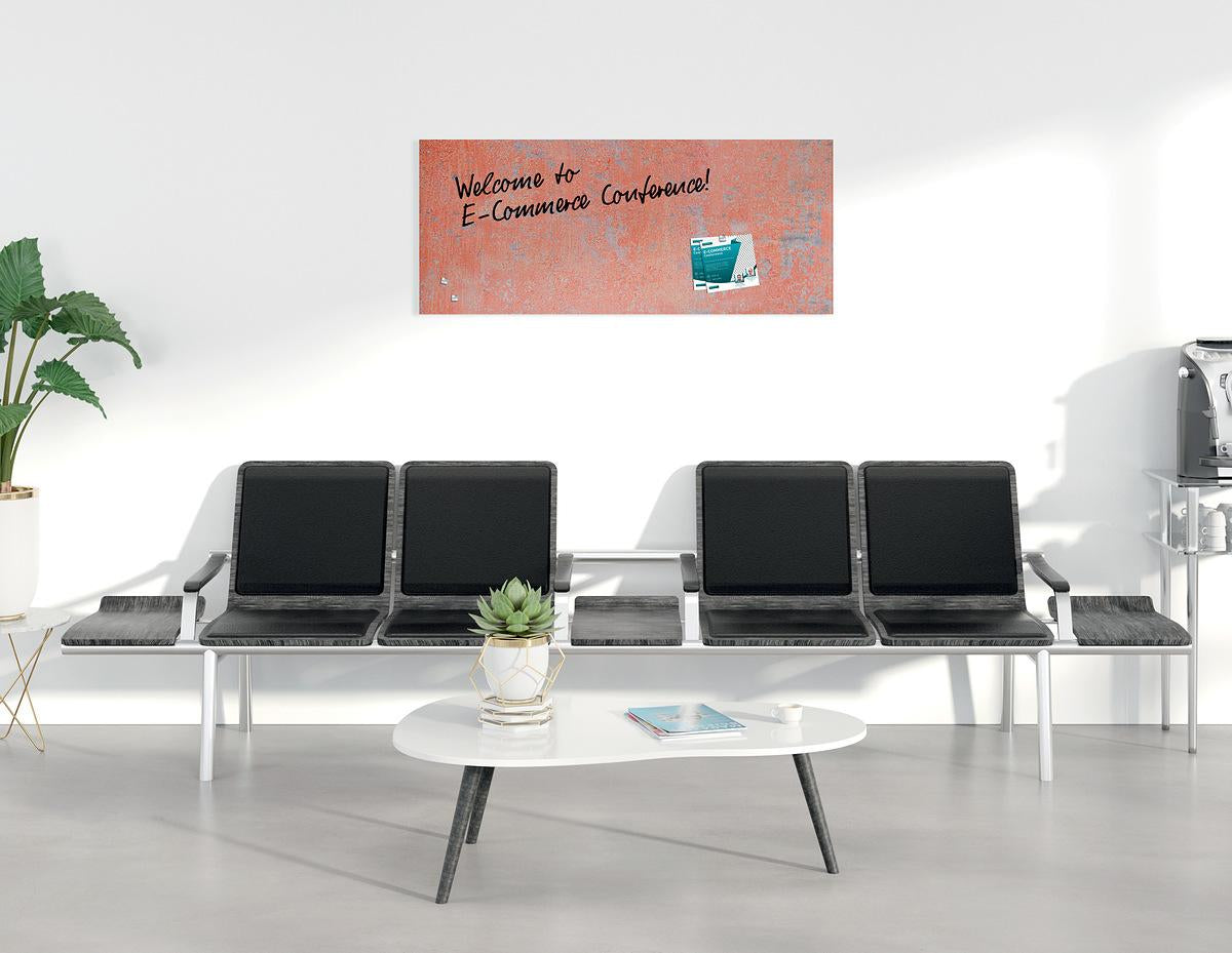 Sigel Whiteboard – 130 × 55 cm, Glas (matt), magnetisch, Wandmontage, inkl. SuperDym Magnetwürfel