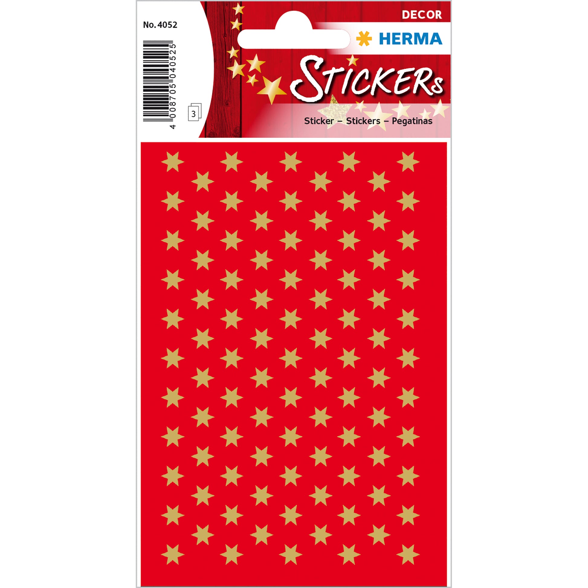 HERMA Geschenketiketten – Sterne – 285 Etiketten – permanent, Papier – Bogen 84 × 120 mm