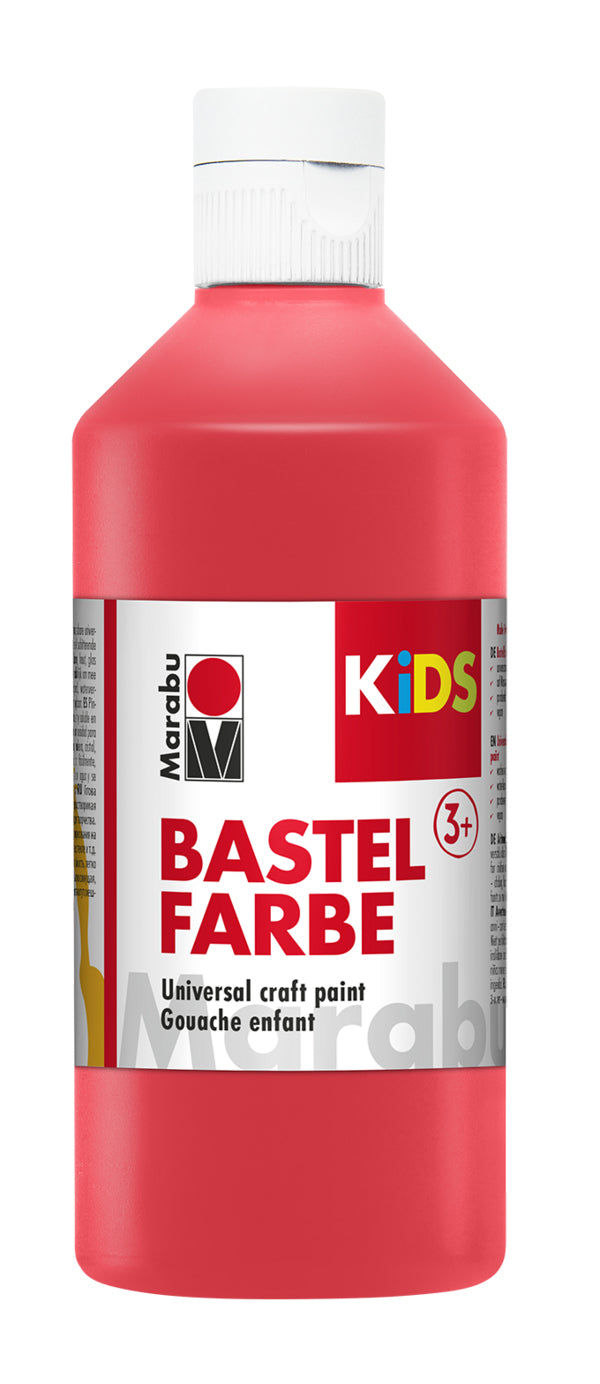 Marabu Gouache Bastelfarbe – Rot, deckend, wasservermalbar – 500 ml – für Stein