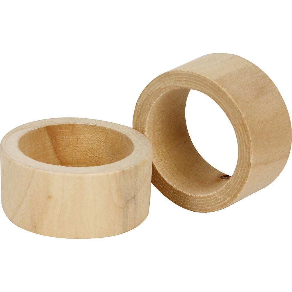 Creativ Company Serviettenringe – Beige – 3,5 × 2 cm – Holz – 6 Stk