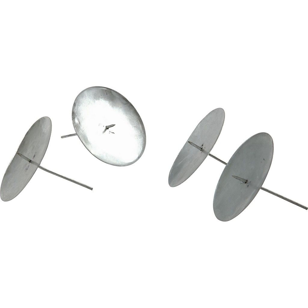 Creativ Company Kerzenständer – Metall, Silber – Ø 7 × 6 cm – 4-teilig