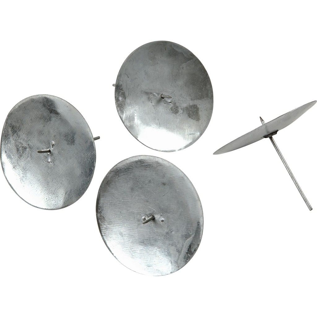 Creativ Company Kerzenständer – Metall, Silber – Ø 7 × 6 cm – 4-teilig