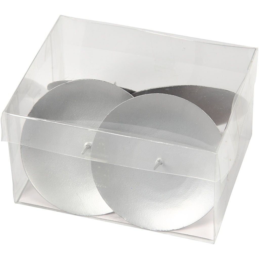 Creativ Company Kerzenständer – Metall, Silber – Ø 7 × 6 cm – 4-teilig