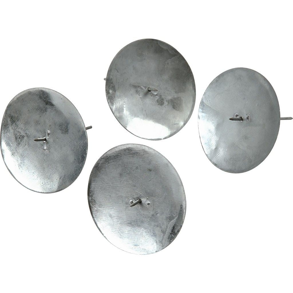 Creativ Company Kerzenständer – Metall, Silber – Ø 7 × 6 cm – 4-teilig