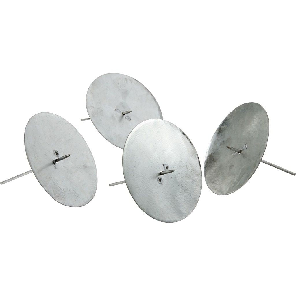 Creativ Company Kerzenständer – Metall, Silber – Ø 7 × 6 cm – 4-teilig