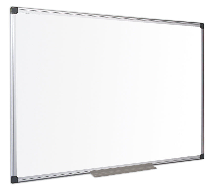 Bi-Office Whiteboard – 150 × 100 cm, lackierter Stahl, magnetisch, leicht gerastert, Aluminiumrahmen
