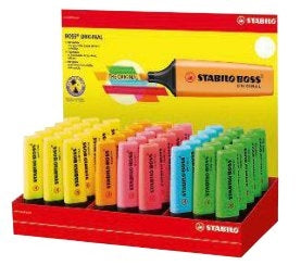 STABILO Textmarker BOSS ORIGINAL – Karton, Kunststoff, 40 Stück