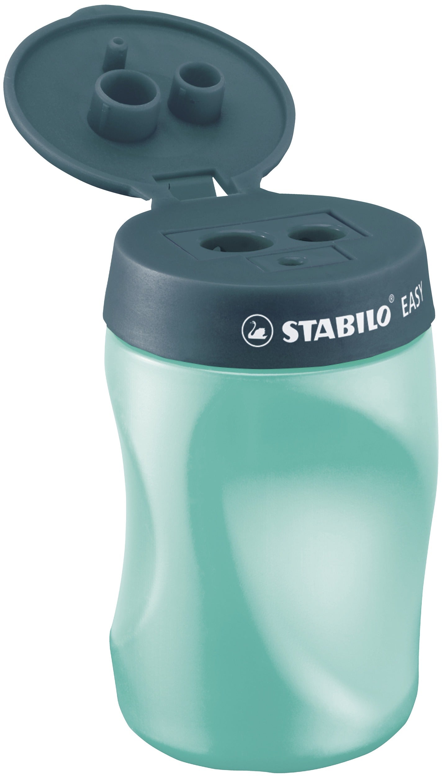 STABILO Dreifach-Spitzdose – für 3 verschiedene Minendurchmesser – Kunststoff – petrol – Linkshänder