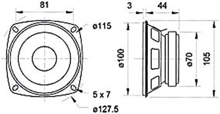Visaton FR 10 – Einbaulautsprecher – 1-Wege, 4", 8 Ω, 30 W – Schwarz