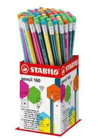 STABILO 160 HB Bleistifte mit Radierer – 72er-Display