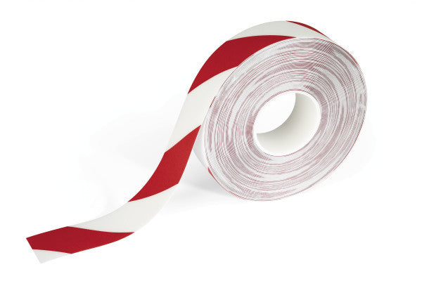 Durable Vinylband DURALINE STRONG – 50 mm × 30 m, rot/weiss