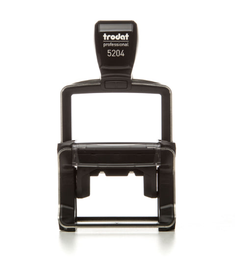 Trodat Motivstempel Professional 4.0 5204 – Text: 6-zeilig, selbstfärbend, Edelstahl, 54 × 24 mm