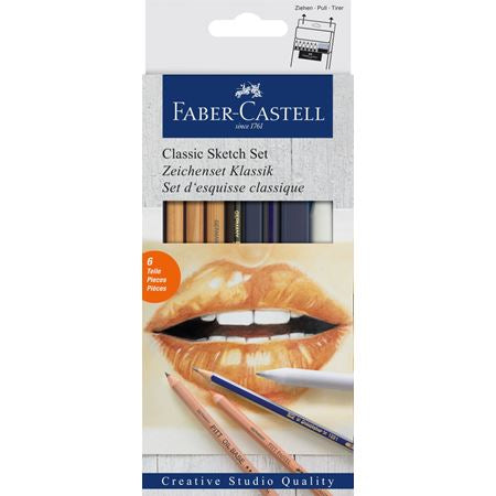 Faber-Castell Klassik 114004 – Zeichenset, sortiert, 6er-Set