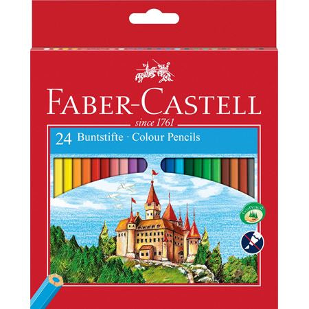 Faber-Castell Buntstifte – 24 Farben, im Kartonetui, Ø 2,8 mm, sechskantig, FSC