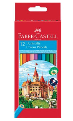 Faber-Castell Buntstifte – 12 Farben, im Kartonetui, Ø 2,8 mm, sechskantig, FSC