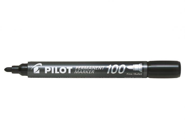 Pilot 100 XL Permanentmarker – Rundspitze 1 mm – Schwarz – 20er-Pack – Für Papier