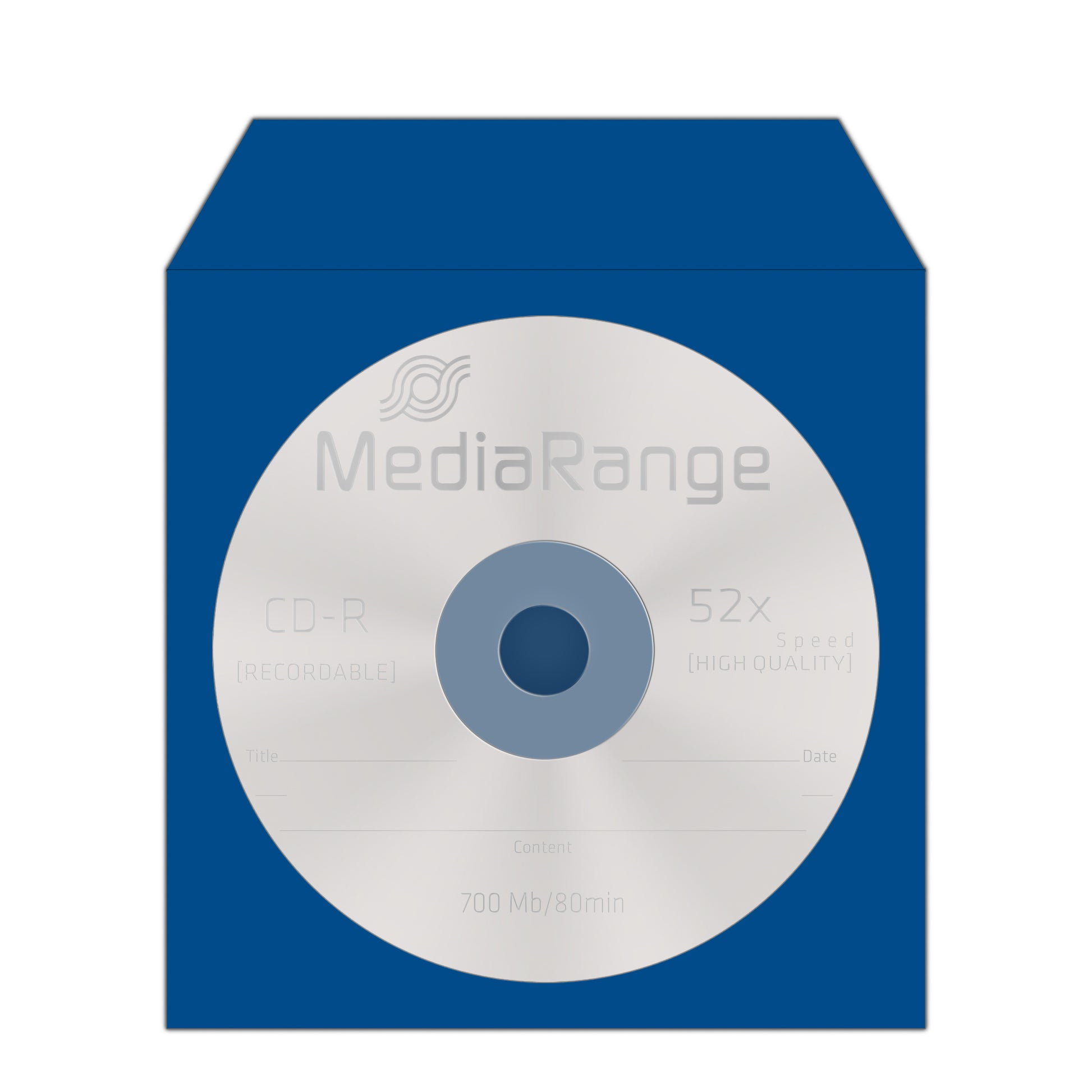 MediaRange CD-Tasche – 1 Disk, Papier, Mehrfarbig (Blau, Grün, Rot, Gelb), 125 × 125 mm, 100er Pack