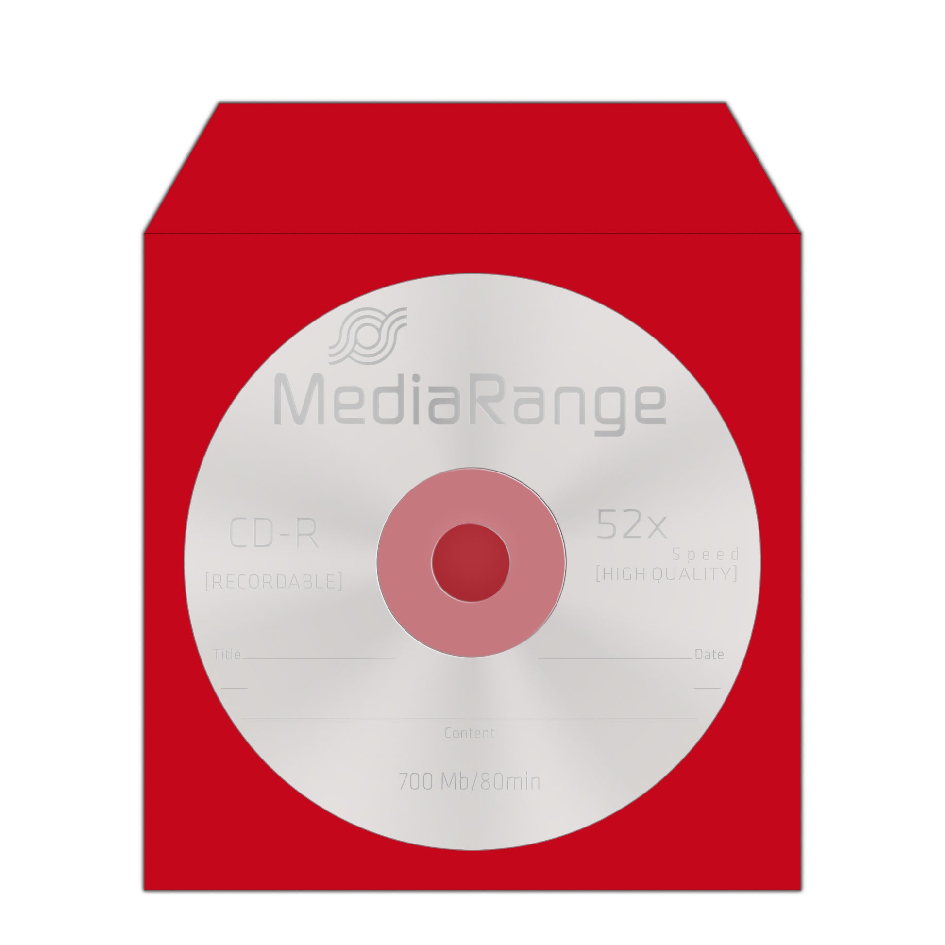 MediaRange CD-Tasche – 1 Disk, Papier, Mehrfarbig (Blau, Grün, Rot, Gelb), 125 × 125 mm, 100er Pack
