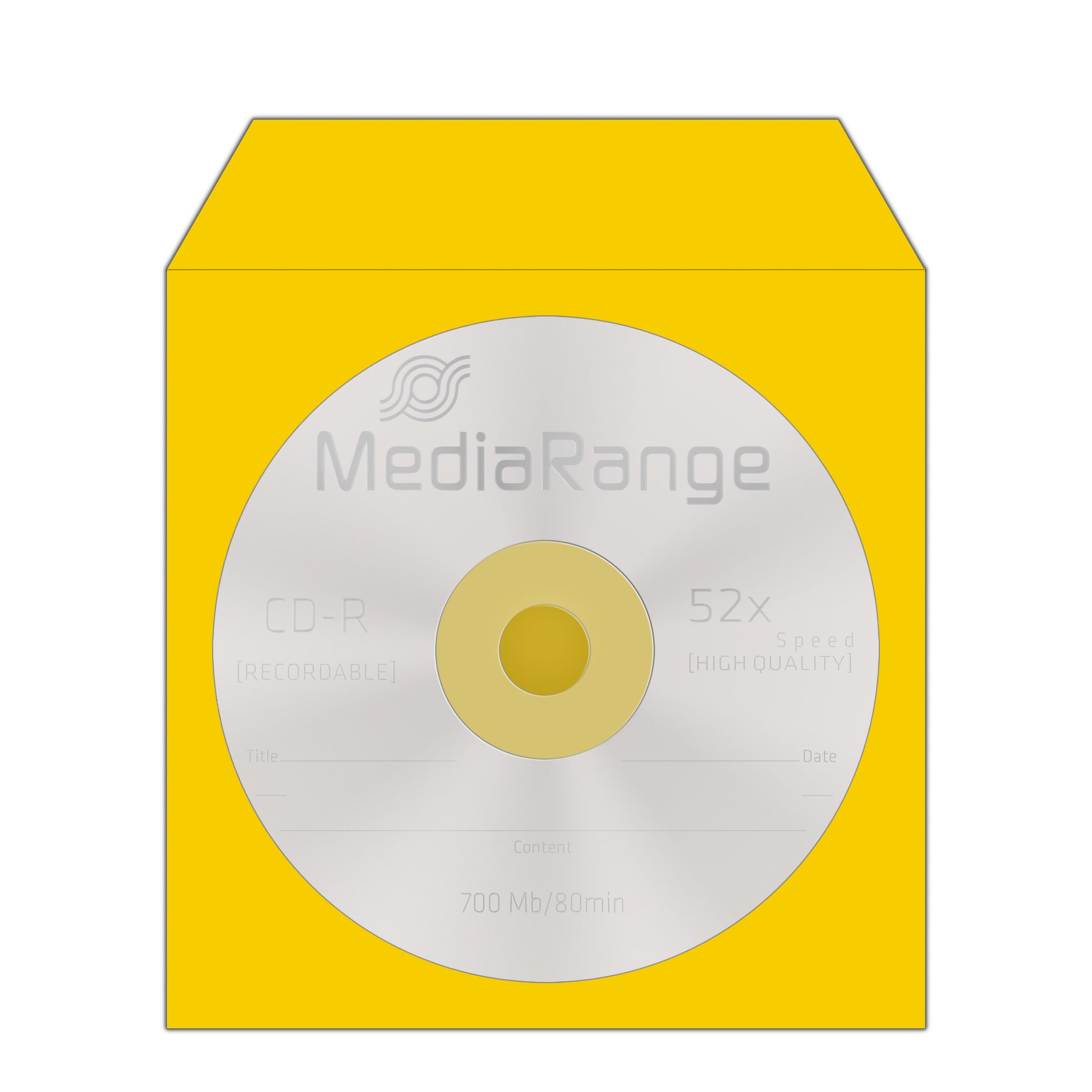 MediaRange CD-Tasche – 1 Disk, Papier, Mehrfarbig (Blau, Grün, Rot, Gelb), 125 × 125 mm, 100er Pack