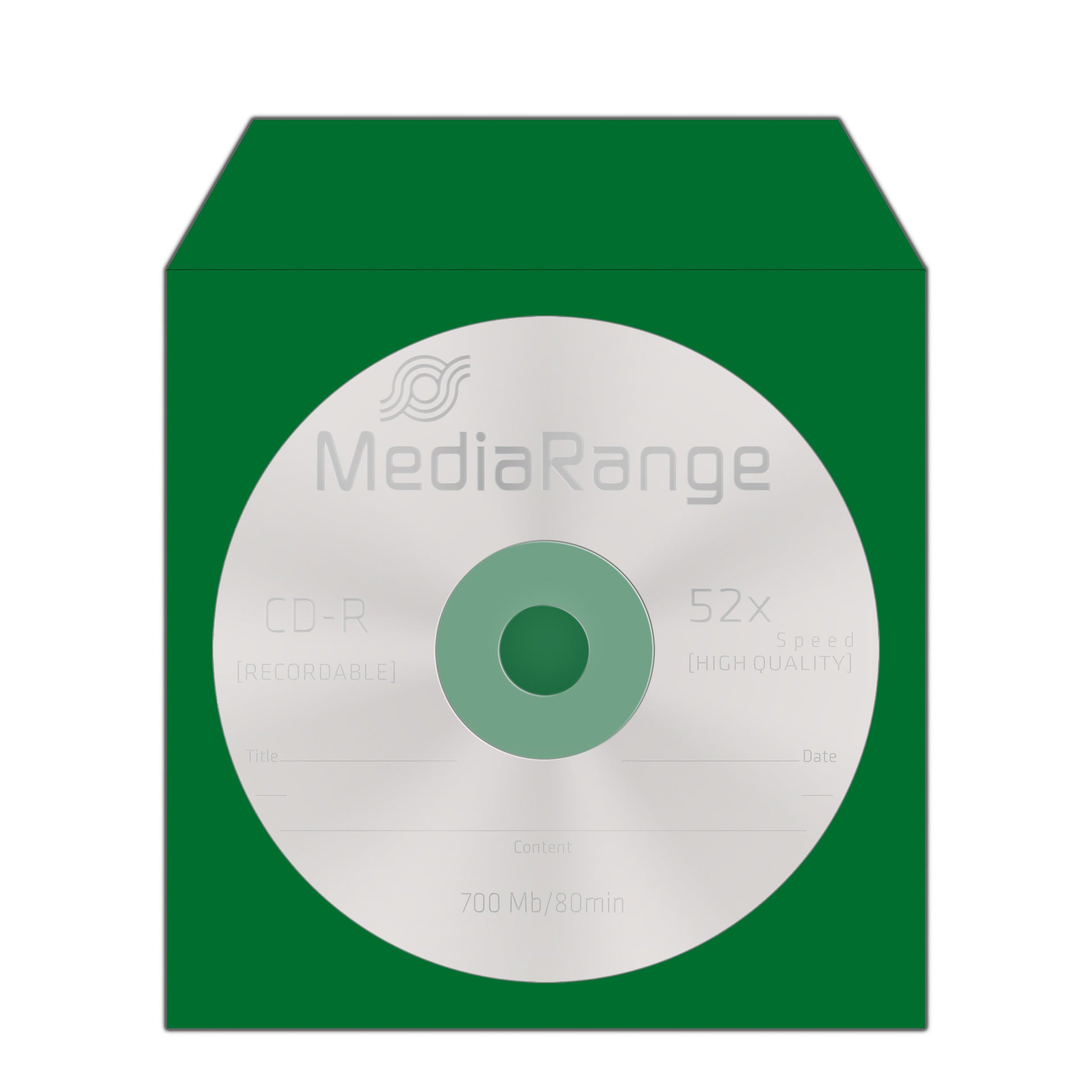 MediaRange CD-Tasche – 1 Disk, Papier, Mehrfarbig (Blau, Grün, Rot, Gelb), 125 × 125 mm, 100er Pack
