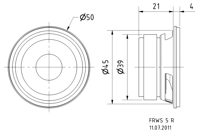 Visaton FRWS 5 R – Breitbandtreiber – 8 Ω, 4 W, 2", Schwarz