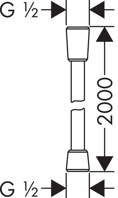 Hansgrohe Isiflex Brauseschlauch – 200 cm, Kunststoff, Anschluss 1/2, Chrom