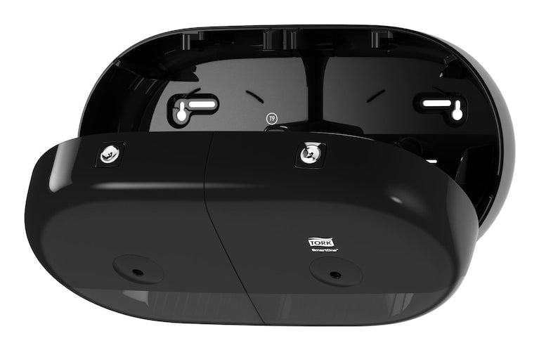 Tork SmartOne – Toilettenpapierspender – Kunststoff, Schwarz, für 2 Rollen, abschliessbar, 15,6 × 39,8 × 22,1
