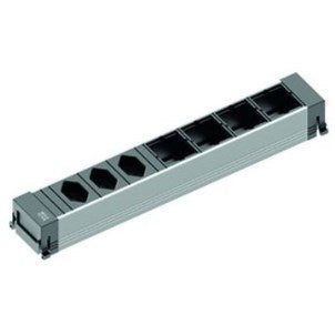 Bachmann Power Frame Einbausteckdosenleiste, 3×T13, Einbau, 0,2 m – Schwarz, Metallisch