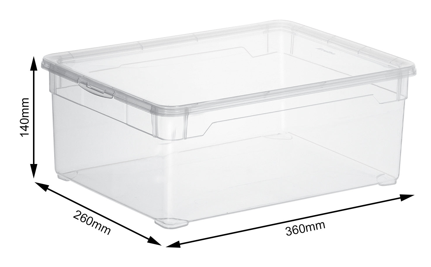 Rotho Aufbewahrungsbox 10 l (mit Deckel) – Kunststoff – transparent/blau – 360 × 140 × 260 mm