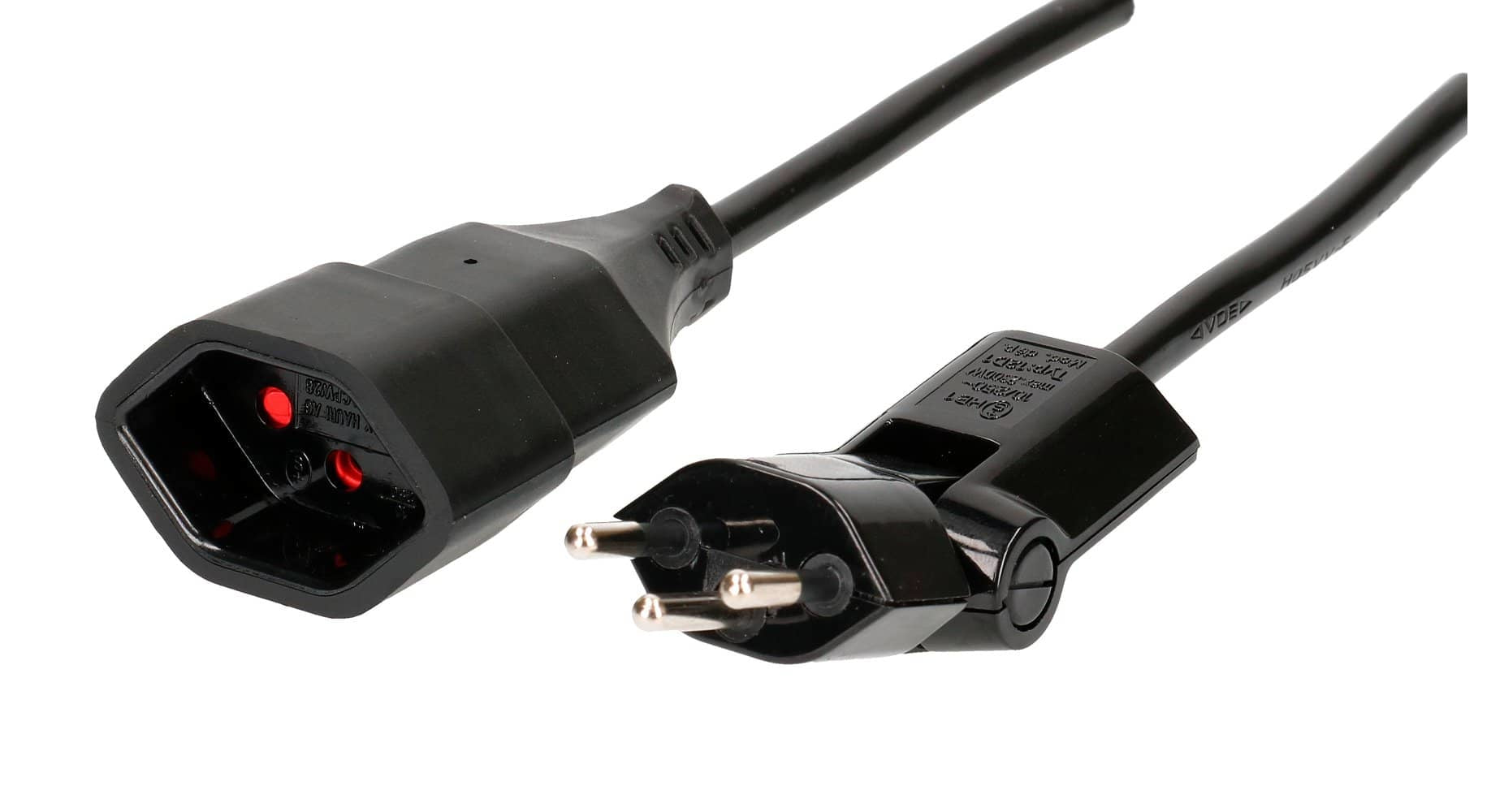 Max Hauri AG Max Hauri Verlängerungskabel T12–T13, 3 m, 1 mm², 10 A, Kinderschutz, angespritzt – schwarz